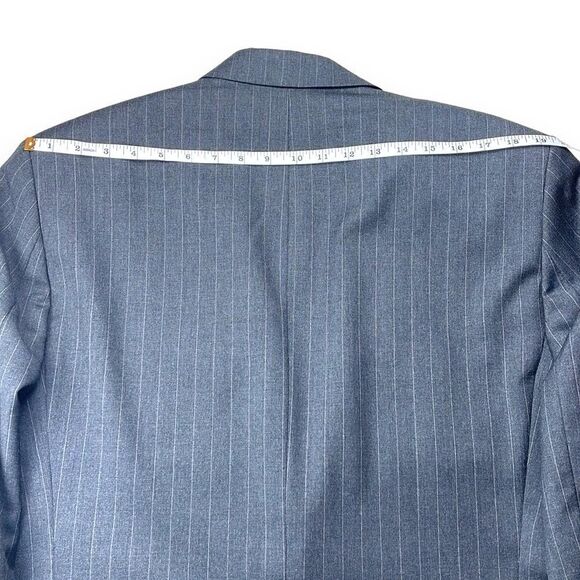 LAUREN Ralph Lauren Suit Jacket Mens 42L Charcoal Gray Pinstripe Wool Sport Coat - Picture 12 of 12